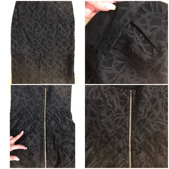 ROLAND MOURET Electra Black Lace Corset Bustier Staples Boning Pencil Dress SZ 8 - Picture 14 of 16